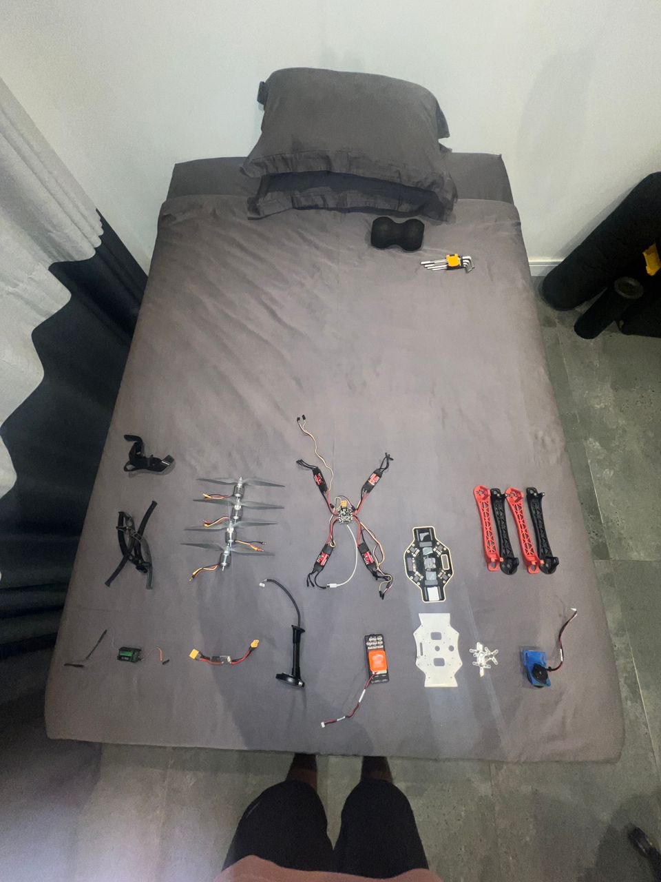 Drone Parts Layout Top View